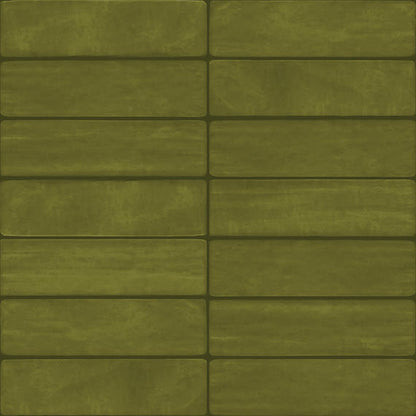 3x12 Artcrafted  Handcrafted Solid-Color Glossy Smooth Ceramic Tile Deep Green