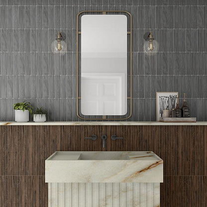 3x12 Artcrafted  Handcrafted Solid-Color Glossy Smooth Ceramic Tile Slate Gray