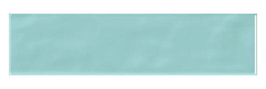 3x12 Stagecraft  Natural Solid-Color Glossy Undulated Ceramic Tile Aqua Teal