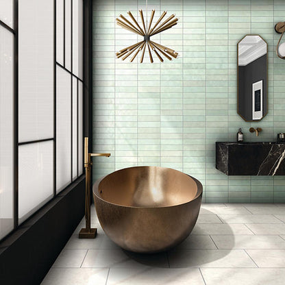 3x12 Zellige Neo  Handcrafted Mixed-Color Glossy Smooth Ceramic Tile Blue Green Mix