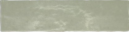 3x12 Zellige Neo  Handcrafted Mixed-Color Glossy Smooth Ceramic Tile Soft Green
