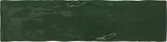 3x12 Zellige Neo  Handcrafted Mixed-Color Glossy Smooth Ceramic Tile Dark Green