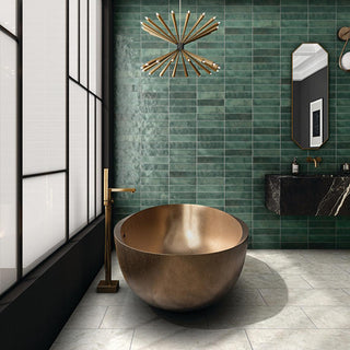 Dark Green - 3x12 Zellige Neo Handcrafted Mixed-Color Glossy Smooth Ceramic Tile