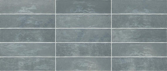 3x12 Zellige Neo  Handcrafted Mixed-Color Glossy Smooth Ceramic Tile Sky Blue