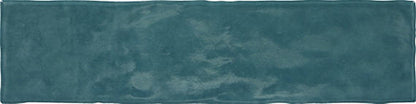 3x12 Zellige Neo  Handcrafted Mixed-Color Glossy Smooth Ceramic Tile Blue Green