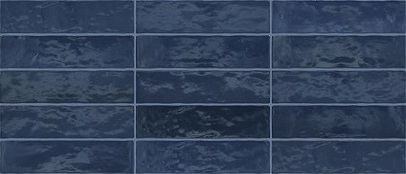 3x12 Zellige Neo  Handcrafted Mixed-Color Glossy Smooth Ceramic Tile Navy Blue