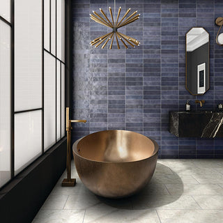 Navy Blue - 3x12 Zellige Neo Handcrafted Mixed-Color Glossy Smooth Ceramic Tile
