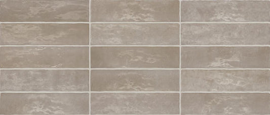 3x12 Zellige Neo  Handcrafted Mixed-Color Glossy Smooth Ceramic Tile Orange Brown