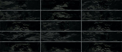 3x12 Zellige Neo  Handcrafted Mixed-Color Glossy Smooth Ceramic Tile Dark Gray