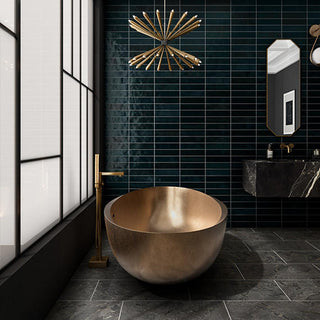 Dark Gray - 3x12 Zellige Neo Handcrafted Mixed-Color Glossy Smooth Ceramic Tile