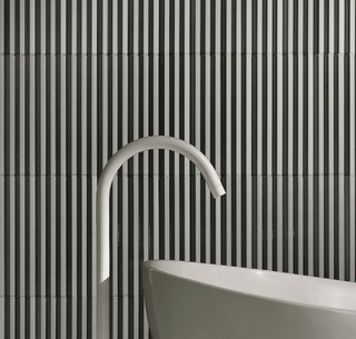Smoky Gray - 3x12 Upscension Natural Concrete-Look Glossy Wavy Porcelain Tile