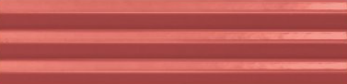 3x12 Upscension  Natural Concrete-Look Glossy Wavy Porcelain Tile Scarlet Red