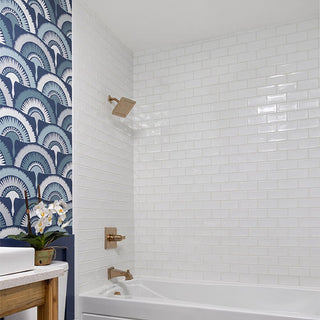 Pure White - 3x6 Retrospace Remix Natural Solid-Color Glossy Undulated Ceramic Tile