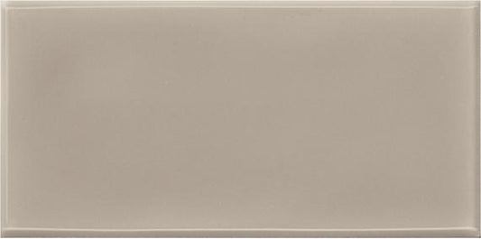 3x6 Retrospace Remix  Natural Solid-Color Glossy Undulated Ceramic Tile Taupe Beige