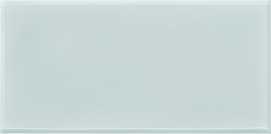 3x6 Retrospace Remix  Natural Solid-Color Glossy Undulated Ceramic Tile Pale Blue