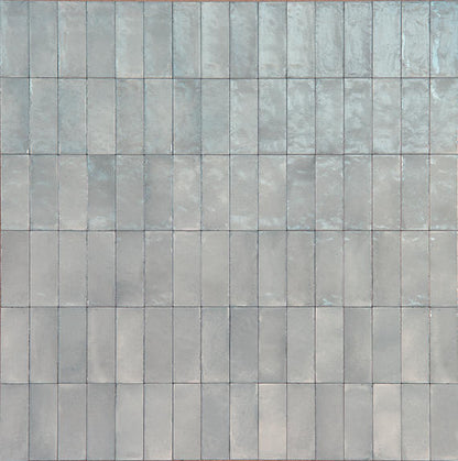 3x8 Rice  Natural Natural-Look Glossy Smooth Porcelain Tile Soft Gray