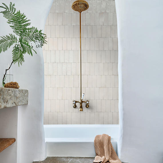 3x8 Rice  Natural Natural-Look Glossy Smooth Porcelain Tile Soft Gray