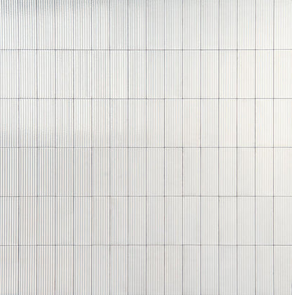 3x8 Rice  Natural Solid-Color Glossy 3D-Geometric Ribbed Porcelain Tile Dusty White