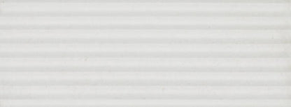3x8 Rice  Natural Solid-Color Glossy 3D-Geometric Ribbed Porcelain Tile Dusty White