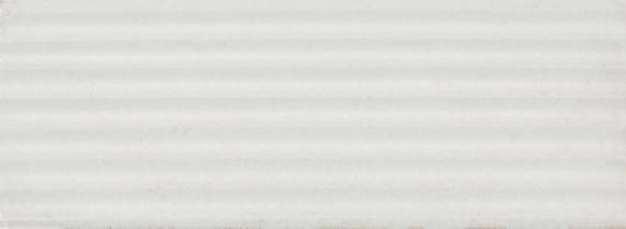 3x8 Rice  Natural Solid-Color Glossy 3D-Geometric Ribbed Porcelain Tile Dusty White