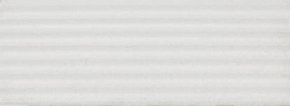 3x8 Rice  Natural Solid-Color Glossy 3D-Geometric Ribbed Porcelain Tile Dusty White