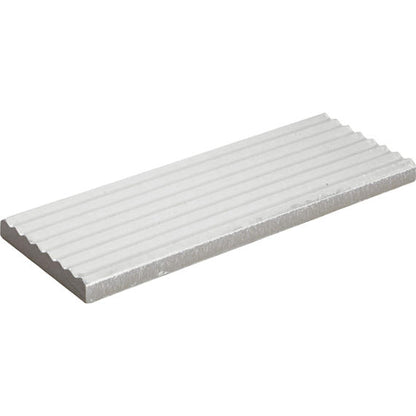3x8 Rice  Natural Solid-Color Glossy 3D-Geometric Ribbed Porcelain Tile Dusty White