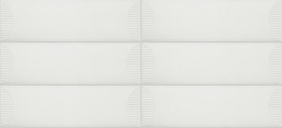 4x12 Stencil Wave-Line  Natural Solid-Color Matte Smooth Porcelain Tile Pure White