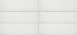 4x12 Stencil Wave-Line Natural 3D-Geometric Solid-Color Matte Smooth Porcelain Tile