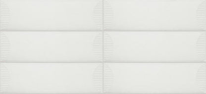 4x12 Stencil Wave-Line  Natural Solid-Color Matte Smooth Porcelain Tile Pure White