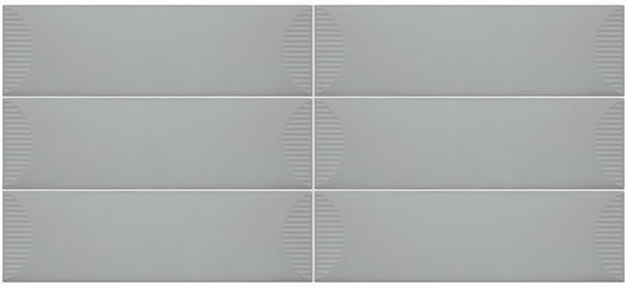 4x12 Stencil Wave-Line  Natural Solid-Color Matte Smooth Porcelain Tile Light Gray
