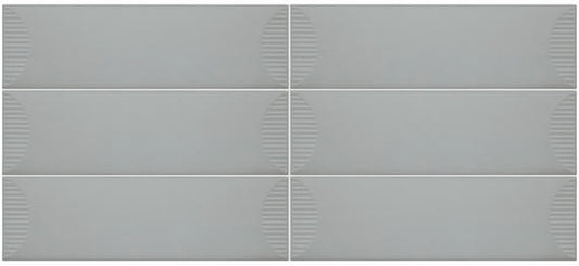 4x12 Stencil Wave-Line  Natural Solid-Color Matte Smooth Porcelain Tile Light Gray