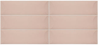 4x12 Stencil Wave-Line Natural 3D-Geometric Solid-Color Matte Smooth Porcelain Tile