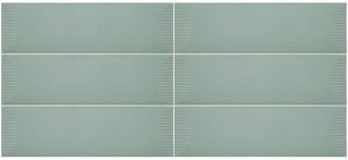 4x12 Stencil Wave-Line Natural 3D-Geometric Solid-Color Matte Smooth Porcelain Tile