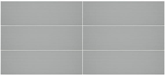 4x12 Stencil Linear Wave-Line Natural Solid-Color Matte Smooth Porcelain Tile Light Gray