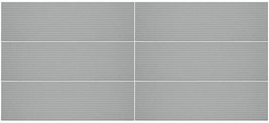 4x12 Stencil Linear Wave-Line Natural Solid-Color Matte Smooth Porcelain Tile Light Gray