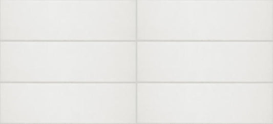 4x12 Stencil  Natural Solid-Color Matte Smooth Porcelain Tile Pure White
