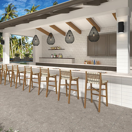 4x12 Stencil Natural Solid-Color Matte Smooth Porcelain Tile