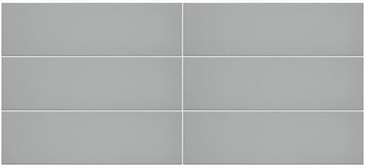 4x12 Stencil  Natural Solid-Color Matte Smooth Porcelain Tile Light Gray