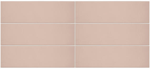 4x12 Stencil  Natural Solid-Color Matte Smooth Porcelain Tile Blush Pink