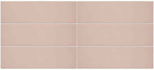 4x12 Stencil  Natural Solid-Color Matte Smooth Porcelain Tile Blush Pink