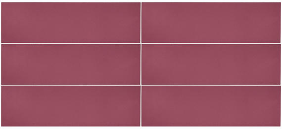4x12 Stencil  Natural Solid-Color Matte Smooth Porcelain Tile Berry Red