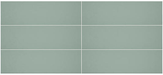 4x12 Stencil  Natural Solid-Color Matte Smooth Porcelain Tile Mint Green