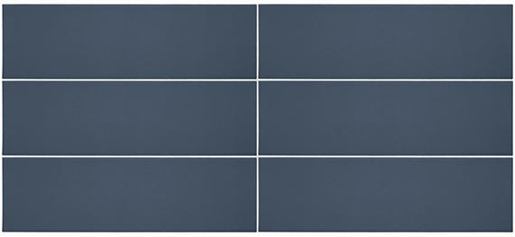 4x12 Stencil  Natural Solid-Color Matte Smooth Porcelain Tile Deep Indigo