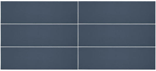 4x12 Stencil  Natural Solid-Color Matte Smooth Porcelain Tile Deep Indigo