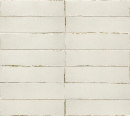 31/2x15 Terramater  Natural Solid-Color Glossy Smooth Porcelain Tile Off White