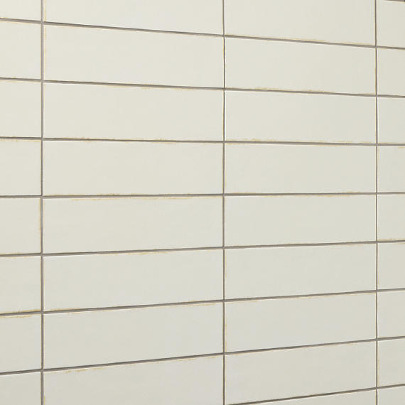 31/2x15 Terramater  Natural Solid-Color Glossy Smooth Porcelain Tile Off White