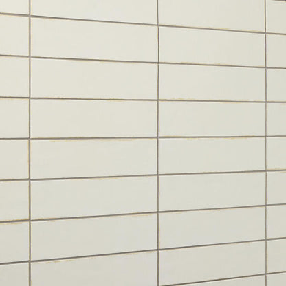 31/2x15 Terramater  Natural Solid-Color Glossy Smooth Porcelain Tile Off White