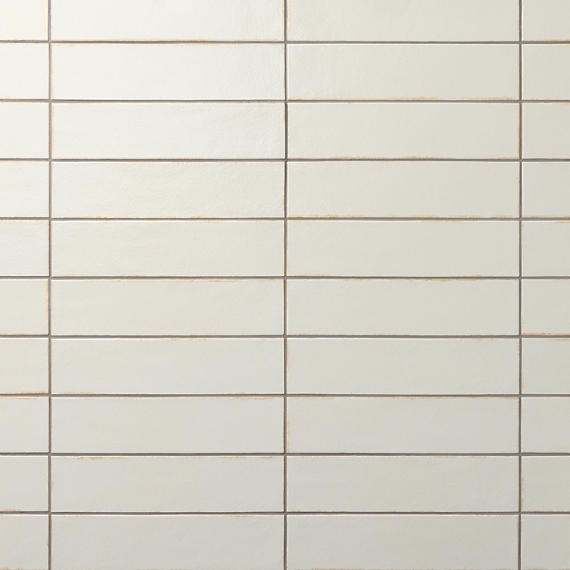 31/2x15 Terramater  Natural Solid-Color Glossy Smooth Porcelain Tile Off White