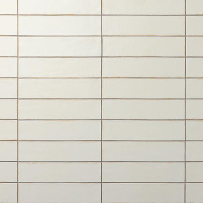 31/2x15 Terramater  Natural Solid-Color Glossy Smooth Porcelain Tile Off White