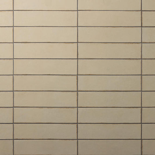 31/2x15 Terramater  Natural Solid-Color Glossy Smooth Porcelain Tile Light Beige